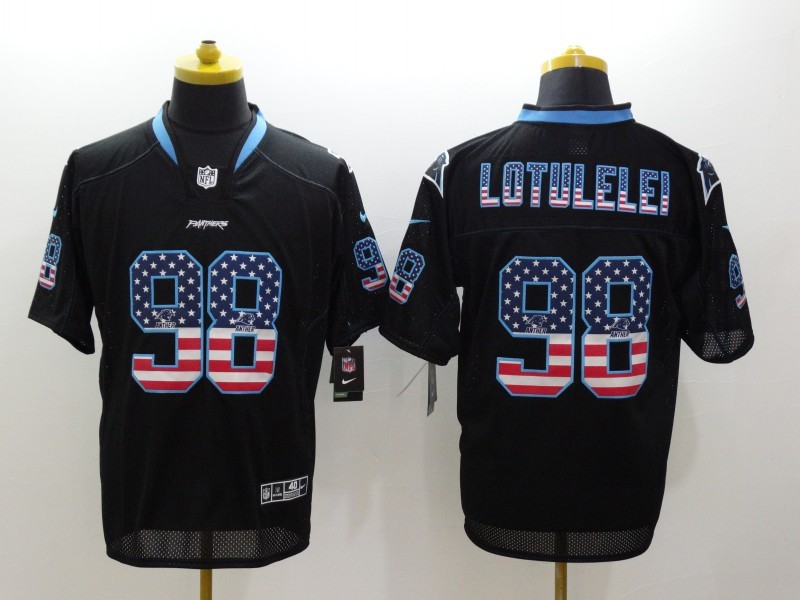 Men's Carolina Panthers Star Lotulelei #98 Black Jersey